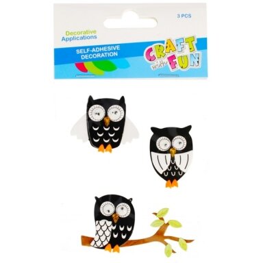 Декоративные наклейки „Совы“ 3 шт. CRAFT-FUN