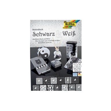 Designer Pad BLACK/WHITE, 24x34cm, 26 sheets, assorted Designer Pad BLACK/WHITE, 24x34cm, 26 sheets, assorted