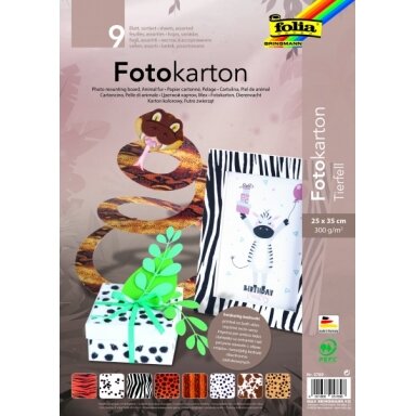 Картон цветной  для декораций 300 г / м², 25x35см, 9 листов, разные дизайны