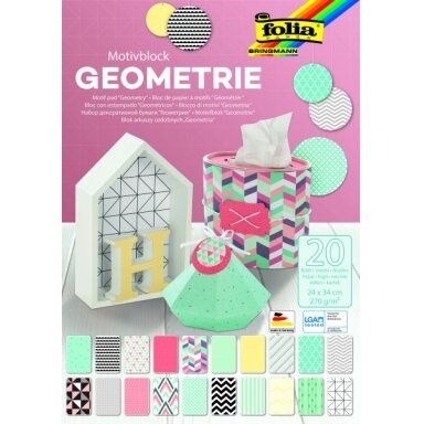 Designer Pad GEOMETRY, 24x34cm, 20 sheets, assorted Designer Pad GEOMETRY, 24x34cm, 20 sheets, assorted