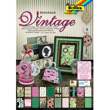 Designer Pad VINTAGE II, 24x34cm, 20 sheets, assorted Designer Pad VINTAGE II, 24x34cm, 20 sheets, assorted