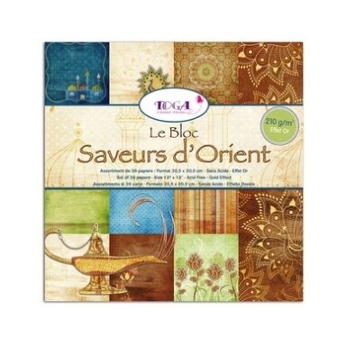 Dekoratyvinis kartonas su aukso sp. detalėmis "Saveurs d'Orient" TOGA, 36 lapai