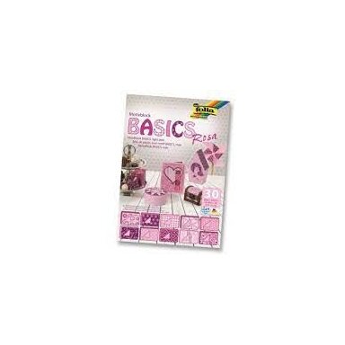 Декоративная бумага BASICS LIGHT PINK, 24x34см, 30 листов, в ассортименте