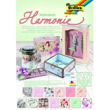 Designer Pad HARMONY, 24x34cm, 26 sheets, assorted