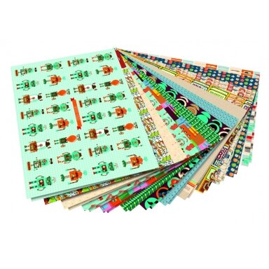 Designer Pad RETRO, 24x34cm, 26 sheets, assorted