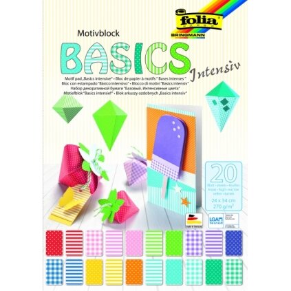 Designer Pad BASIC INTENSIVE, 24x34cm, 20 sheets, assorted