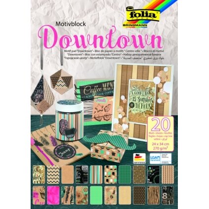 Набор декоративной бумаги и картона DOWNTOWN, 24x34см, 20 листов, в ассортименте Набор декоративной бумаги и картона DOWNTOWN, 24x34см, 20 листов, в ассортименте