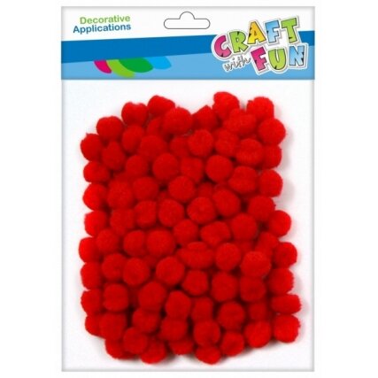 Cf pompoms 1 cm 120pcs Red Craft-Fun