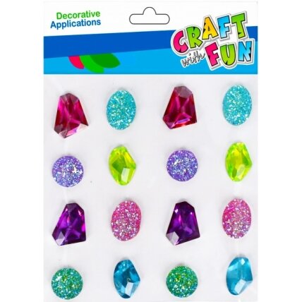 Dekoratyviniai kristalai-lipdukai įvairių spalvų ir dydžių CRAFT-FUN 16 vnt Dekoratyviniai kristalai-lipdukai įvairių spalvų ir dydžių CRAFT-FUN 16 vnt