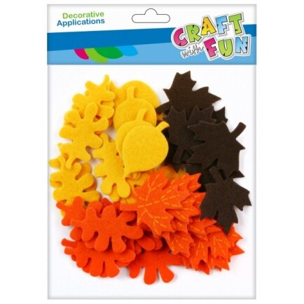 Dekoratyviniai lipdukai iš veltinio "Rudens lapai" 45 vnt. CRAFT-FUN Dekoratyviniai lipdukai iš veltinio "Rudens lapai" 45 vnt. CRAFT-FUN