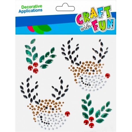 Dekoratyviniai kristalai-lipdukai "Kalėdos" 4 vnt CRAFT-FUN Dekoratyviniai kristalai-lipdukai "Kalėdos" 4 vnt CRAFT-FUN