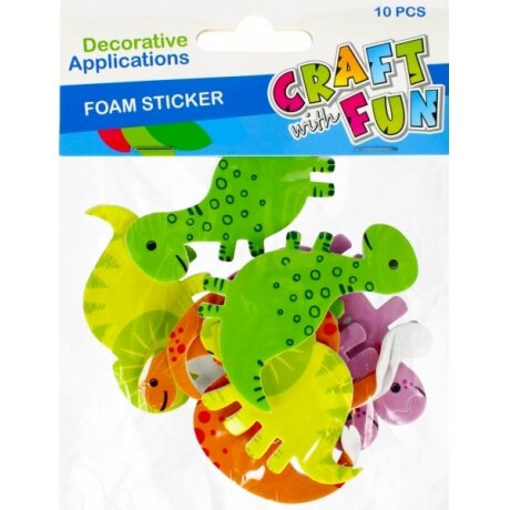 Dekoratyviniai lipdukai iš putgumes "Dinozaurai" 40 vnt. CRAFT-FUN Dekoratyviniai lipdukai iš putgumes "Dinozaurai" 40 vnt. CRAFT-FUN