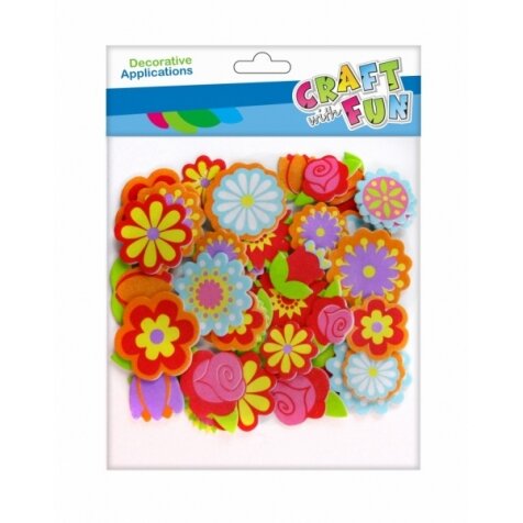 Dekoratyviniai lipdukai iš putgumės, 48 vnt. CRAFT-FUN Dekoratyviniai lipdukai iš putgumės, 48 vnt. CRAFT-FUN