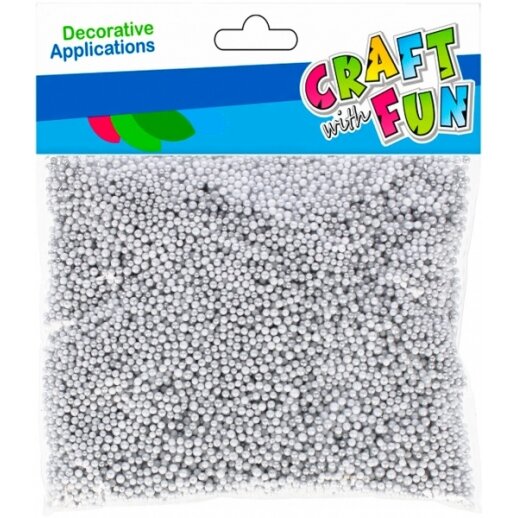 Декоративные серебряные шарики из пенопласта ø 4 мм 10 г, Craft-Fun