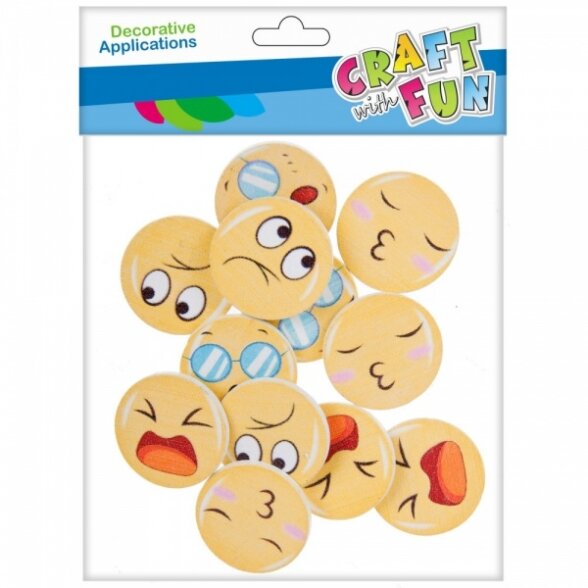 Dekoracija aplikacija "Emociukai" 12 vnt. CRAFT-FUN Dekoracija aplikacija "Emociukai" 12 vnt. CRAFT-FUN