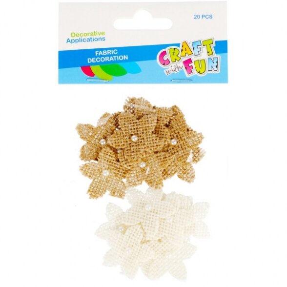 Dekoracija iš džiuto "Gelės" 3,2 cm 20 vnt CRAFT-FUN Dekoracija iš džiuto "Gelės" 3,2 cm 20 vnt CRAFT-FUN
