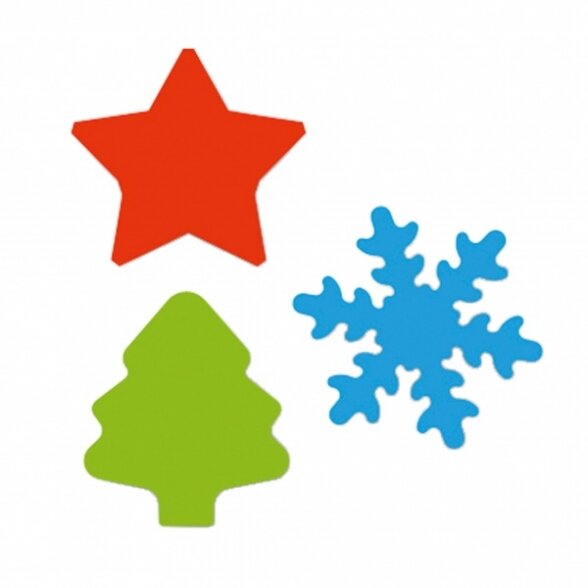 Набор декоративных дыроколов Folia "X-MAS MOTIFS", 3 штуки, вырезка 15 мм 2