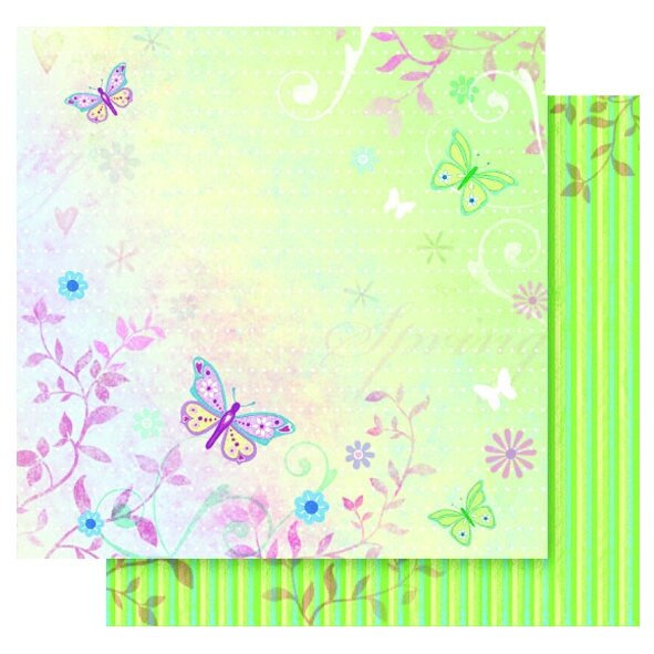 Декоративный картон Folia "Цветы" с блестками  190 г/м², 30,5x30,5 cm, 5 листов, мотив 05
