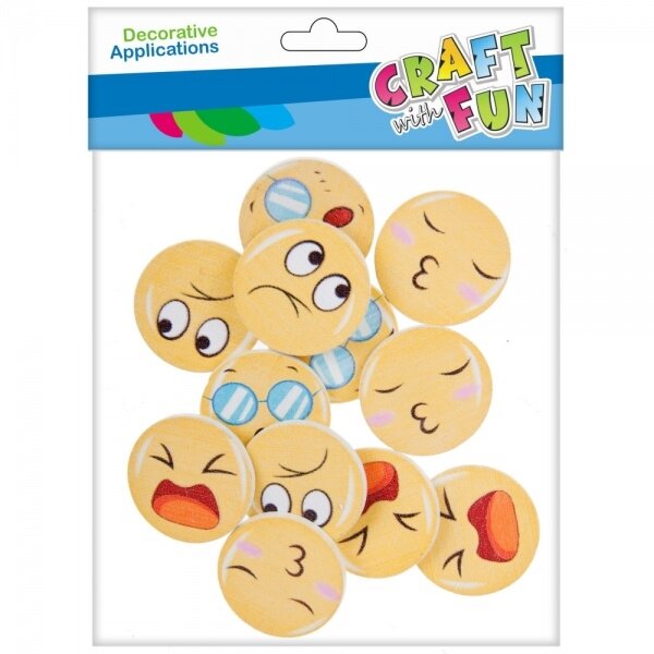 Dekoracija aplikacija "Emociukai" 12 vnt. CRAFT-FUN Dekoracija aplikacija "Emociukai" 12 vnt. CRAFT-FUN