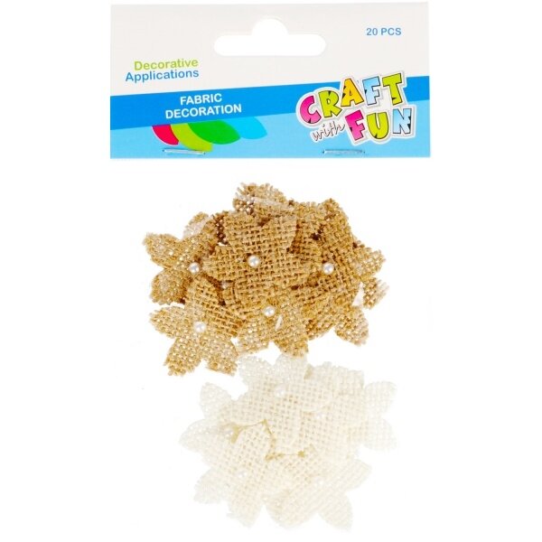 Dekoracija iš džiuto "Gelės" 3,2 cm 20 vnt CRAFT-FUN Dekoracija iš džiuto "Gelės" 3,2 cm 20 vnt CRAFT-FUN