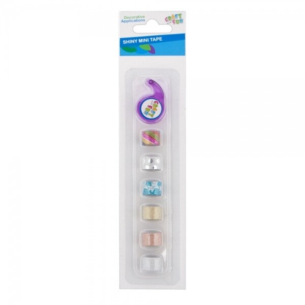 Dekorativinė mini lipni juosta Glitter 6 vnt. + juostų laikiklis CRAFT-FUN Dekorativinė mini lipni juosta Glitter 6 vnt. + juostų laikiklis CRAFT-FUN