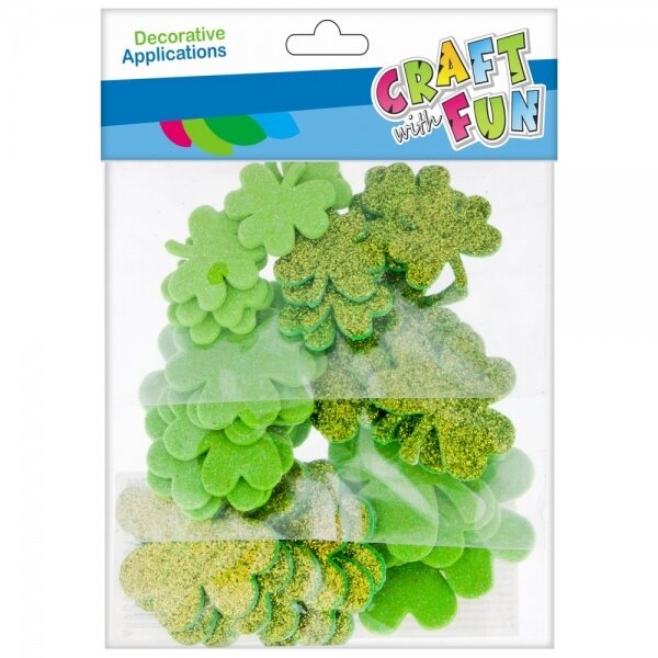 Dekoratyviniai lipdukai iš putgumės "Dobilas" 36 vnt. CRAFT-FUN Dekoratyviniai lipdukai iš putgumės "Dobilas" 36 vnt. CRAFT-FUN