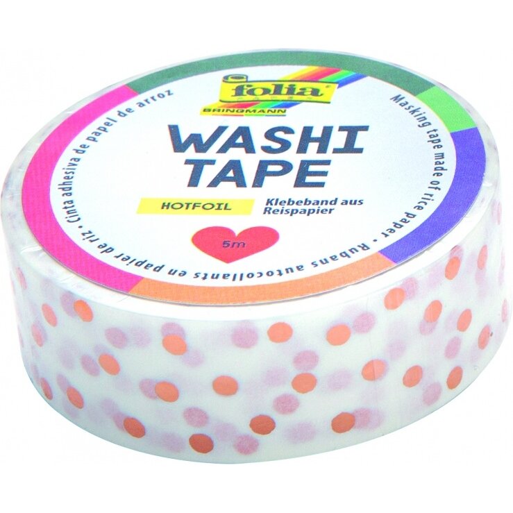 Washi-Tape, 15mmx5m, HOTFOIL ROSE dots 3