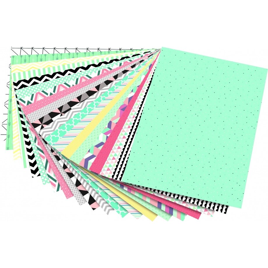 Dekoratyvinis kartonas Folia "GEOMERTY" 270 g/m2, 24x34 cm, 20 lapų 1 Dekoratyvinis kartonas Folia "GEOMERTY" 270 g/m2, 24x34 cm, 20 lapų 1