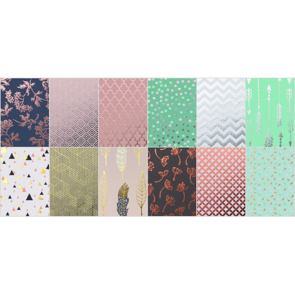 Декоративный картон Folia HOTFOIL, 165 г / м², DIN A4, 12 листов, 12 различных дизайнов 2
