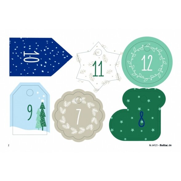 Подарочный набор пакетов Folia "Адвент календарь" Kit BASIC 10x13 см, 24 шт. 2