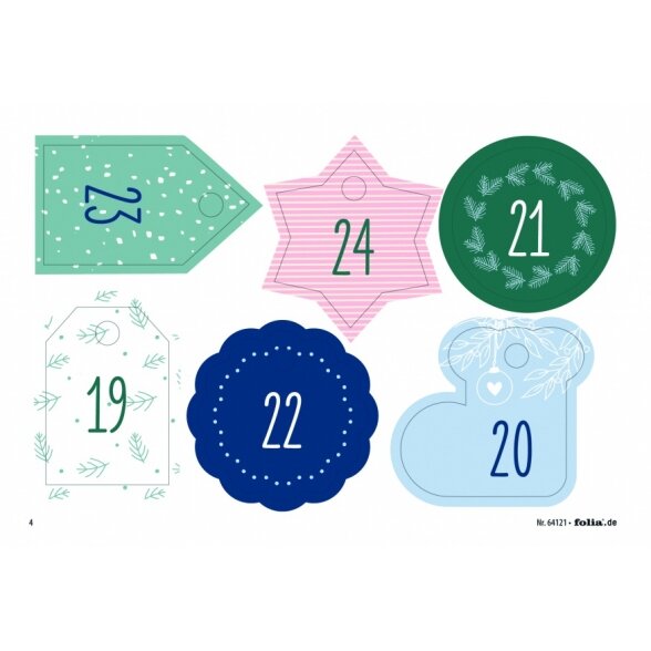 Подарочный набор пакетов Folia "Адвент календарь" Kit BASIC 10x13 см, 24 шт. 4