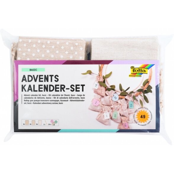 Подарочный набор пакетов Folia "Адвент календарь" Kit BASIC 10x13 см, 24 шт.