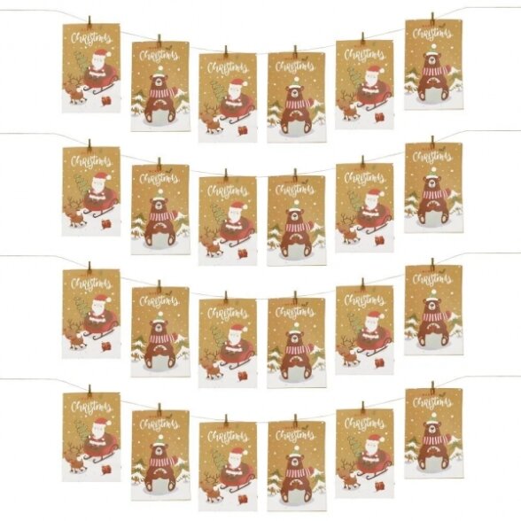 Dovanų pakavimo rinkinys Craft-Fun Advento kalendoris 24 Kraft maišelių ir 24 lipdukų 1 Dovanų pakavimo rinkinys Craft-Fun Advento kalendoris 24 Kraft maišelių ir 24 lipdukų 1