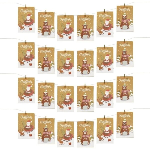 Dovanų pakavimo rinkinys Craft-Fun Advento kalendoris 24 Kraft maišelių ir 24 lipdukų 1 Dovanų pakavimo rinkinys Craft-Fun Advento kalendoris 24 Kraft maišelių ir 24 lipdukų 1