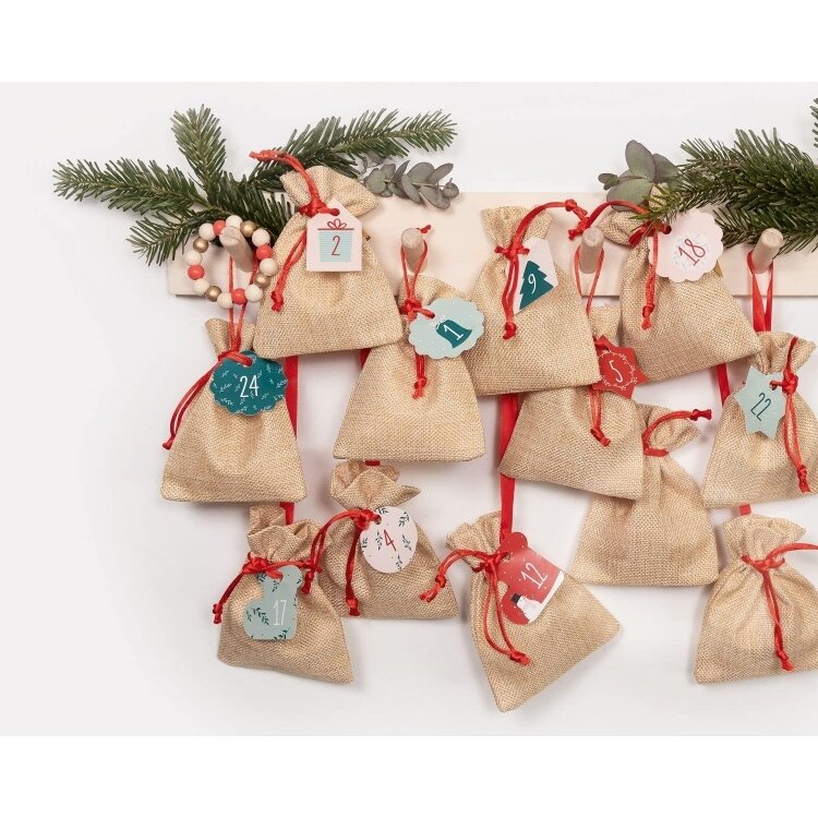Dovaninių maišelių rinkinys Folia "Adventų kalendorius Kit Nature" 49 detalių 3