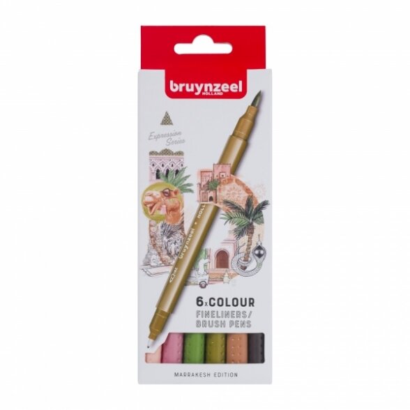 Bruynzeel Expression Marrakesh Fineliners/Brush Pens Set 24 pieces Bruynzeel Expression Marrakesh Fineliners/Brush Pens Set 24 pieces
