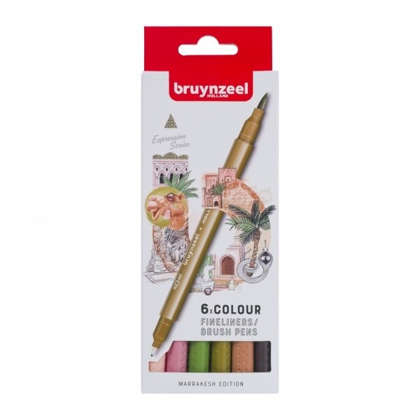 Bruynzeel Expression Marrakesh Fineliners/Brush Pens Set 24 pieces