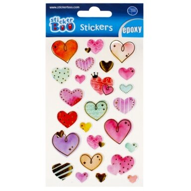 Эпоксидные наклейки 10x20 см Hearts Эпоксидные наклейки 10x20 см Hearts