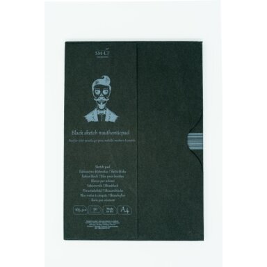 Черный альбом для эскизов Authentic SMLT, формат A4, 30 листов, 165 г/м², твердая обложка с откидной крышкой Черный альбом для эскизов Authentic SMLT, формат A4, 30 листов, 165 г/м², твердая обложка с откидной крышкой