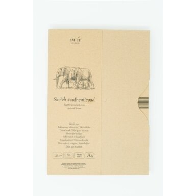 Коричневый альбом для эскизов Authentic SMLT, формат A4, 60 листов, 135 г/м², твердая обложка с откидной крышкой Коричневый альбом для эскизов Authentic SMLT, формат A4, 60 листов, 135 г/м², твердая обложка с откидной крышкой