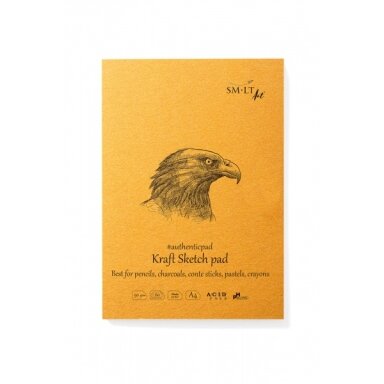 Eskizavimo bloknotas Kraft Authentic A4, 60 lapų, 90 gsm kieta nugarėle Eskizavimo bloknotas Kraft Authentic A4, 60 lapų, 90 gsm kieta nugarėle