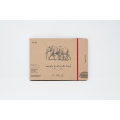 Сшитый блокнот для эскизов Authenticbook SMLT, 245 × 176 мм, 28 листов, 135 г/м², коричневый, с закладкой Сшитый блокнот для эскизов Authenticbook SMLT, 245 × 176 мм, 28 листов, 135 г/м², коричневый, с закладкой