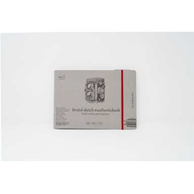 Сшитый блокнот для эскизов Bristol Authenticbook SMLT, 245 × 176 мм, 18 листов, 185 г/м², с закладкой