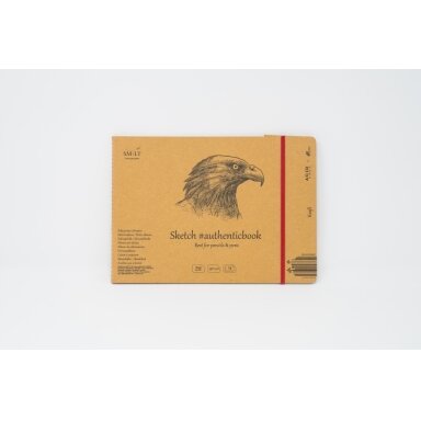 Сшитый блокнот для эскизов Kraft Authenticbook SMLT, 245 × 176 мм, 24 листа, 90 г/м², с закладкой Сшитый блокнот для эскизов Kraft Authenticbook SMLT, 245 × 176 мм, 24 листа, 90 г/м², с закладкой