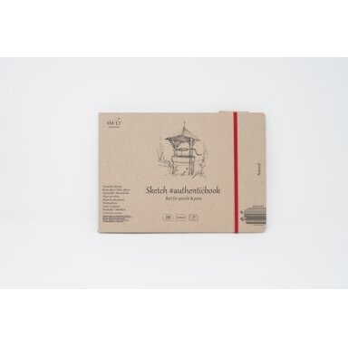Сшитый блокнот для эскизов Natural Authenticbook SMLT, 245 × 176 мм, 32 листа, 100 г/м², с закладкой Сшитый блокнот для эскизов Natural Authenticbook SMLT, 245 × 176 мм, 32 листа, 100 г/м², с закладкой