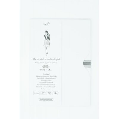 Eskizavimo albumas markeriams Authentic SMLT A4 50 lapų 100 g/m2 kieta nugarėle ir užlenkiamu viršeliu