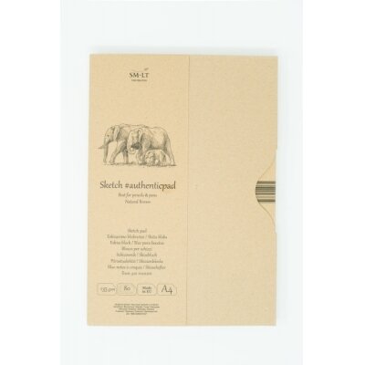 Коричневый альбом для эскизов Authentic SMLT, формат A4, 60 листов, 135 г/м², твердая обложка с откидной крышкой Коричневый альбом для эскизов Authentic SMLT, формат A4, 60 листов, 135 г/м², твердая обложка с откидной крышкой