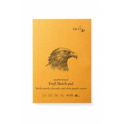Eskizavimo bloknotas Kraft Authentic A4, 60 lapų, 90 gsm kieta nugarėle