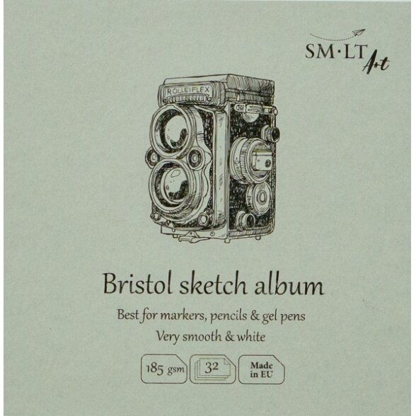 Eskizavimo albumas SMLT Bristol AUTHENTIC 146x146 cm 32 lapai 185 g/m2 kieta nugarėle ir spirale Eskizavimo albumas SMLT Bristol AUTHENTIC 146x146 cm 32 lapai 185 g/m2 kieta nugarėle ir spirale
