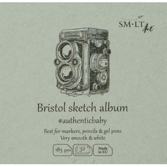 Квадратный блокнот для эскизов SMLT Bristol MINI, 9 × 9 см, 32 листа, 185 г/м², твердая обложка